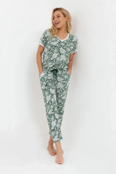 Cana shart and pants flower print womens pajamas  Adomoo